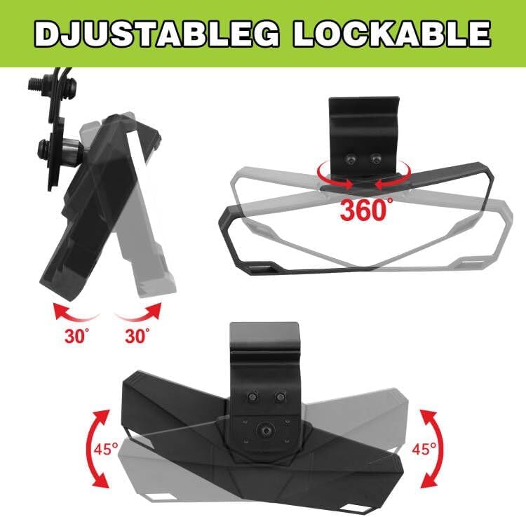 SHEJISI UTV Rear View Mirror Compatible with Can Am Defender HD10 HD9 HD8 HD7 HD5,Polaris Ranger 500 570 900 XP 1000 XP/Crew, No Drilling Modification, Easy Installation, Clear and Large Field of View - Image 4